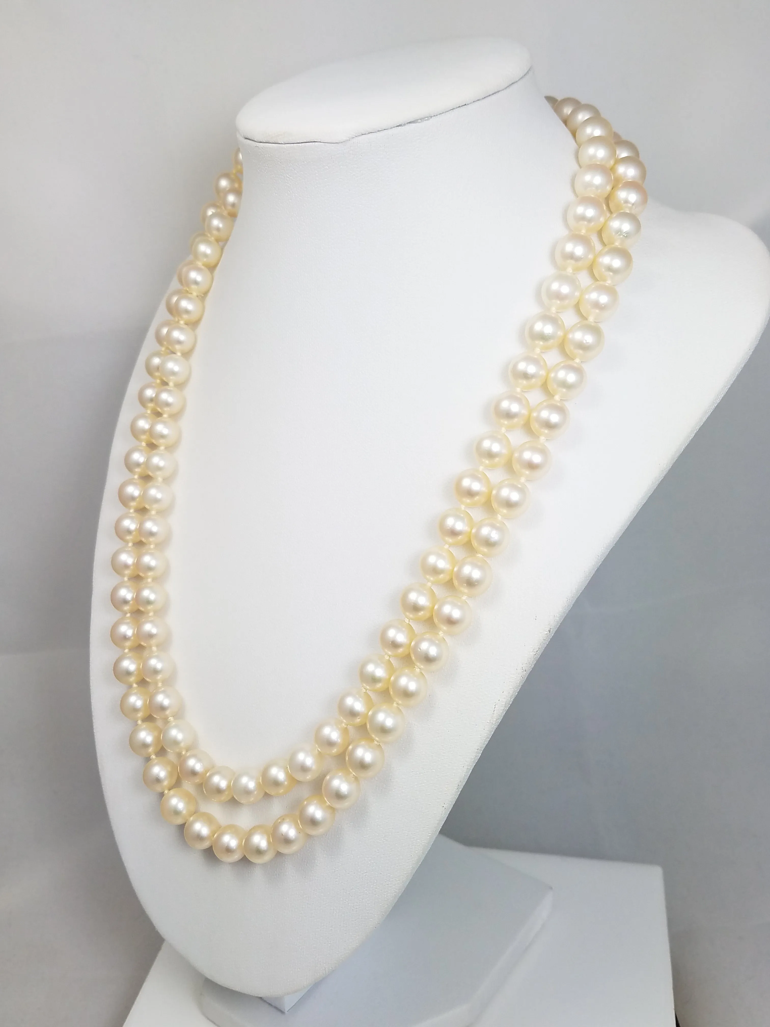 Classic 40" Natural Cultured Akoya Saltwater Pearl Strand