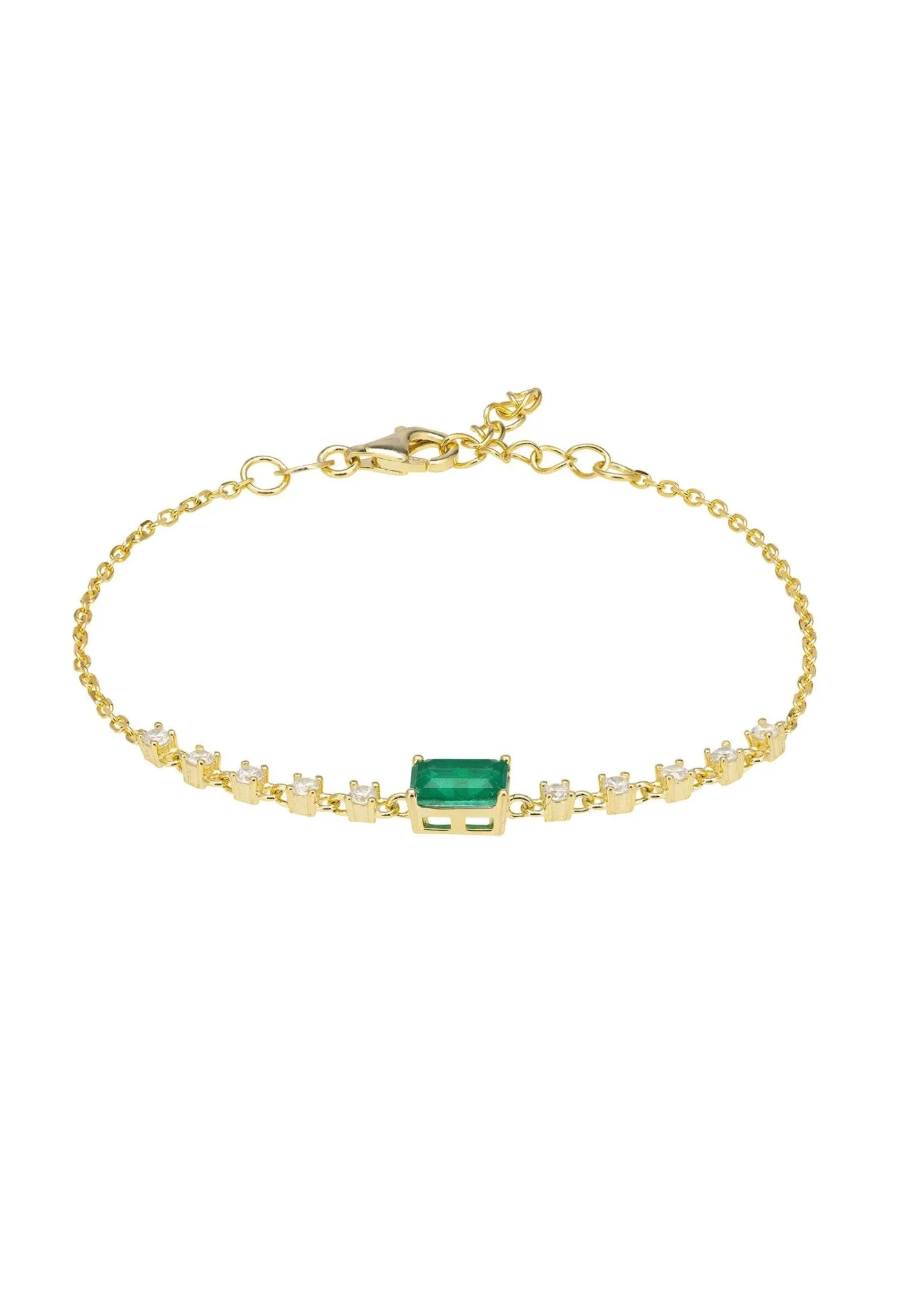 Claudia Gemstone Bracelet Gold Colombian Emerald