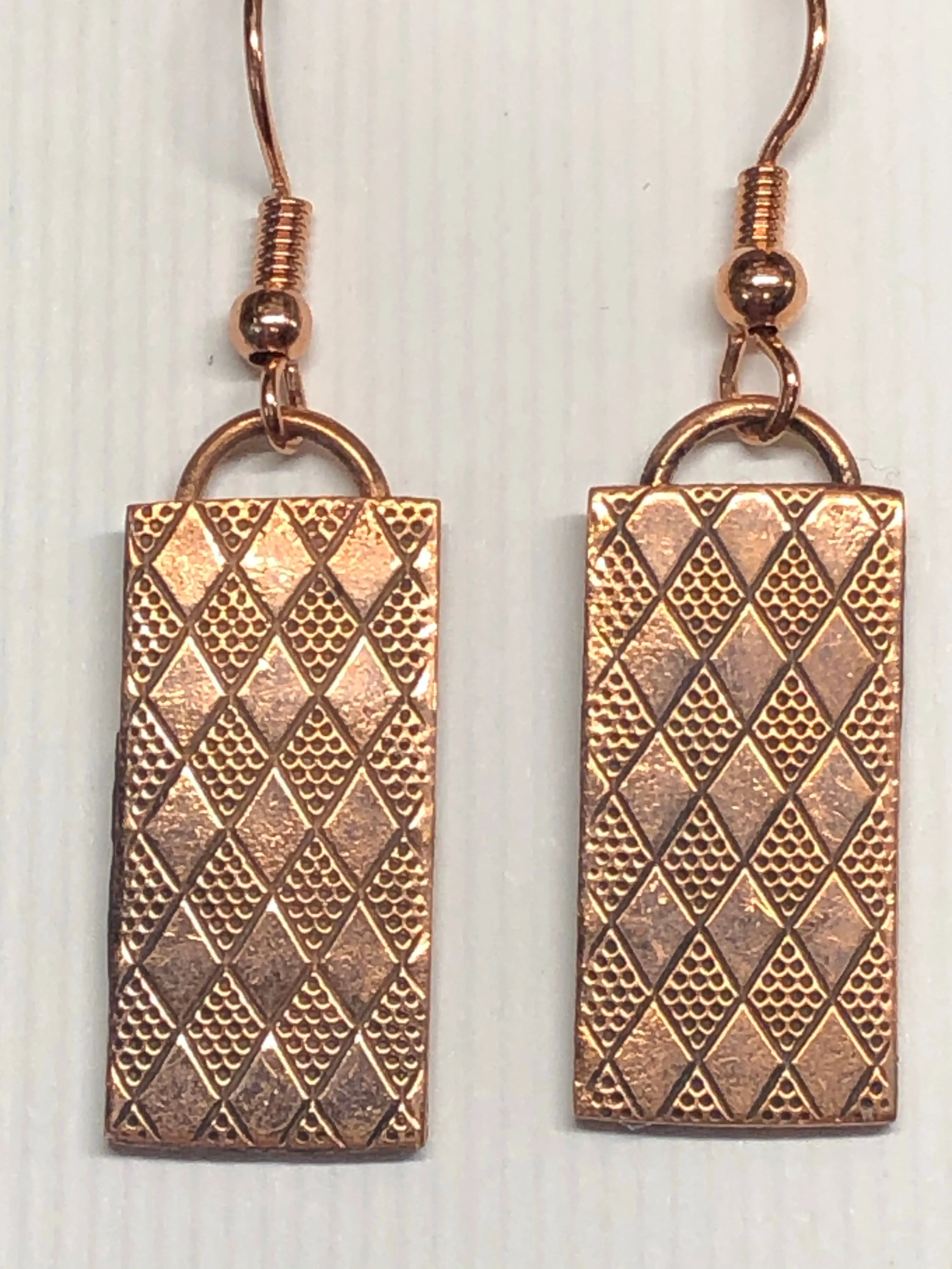 Copper Earrings Harlequin