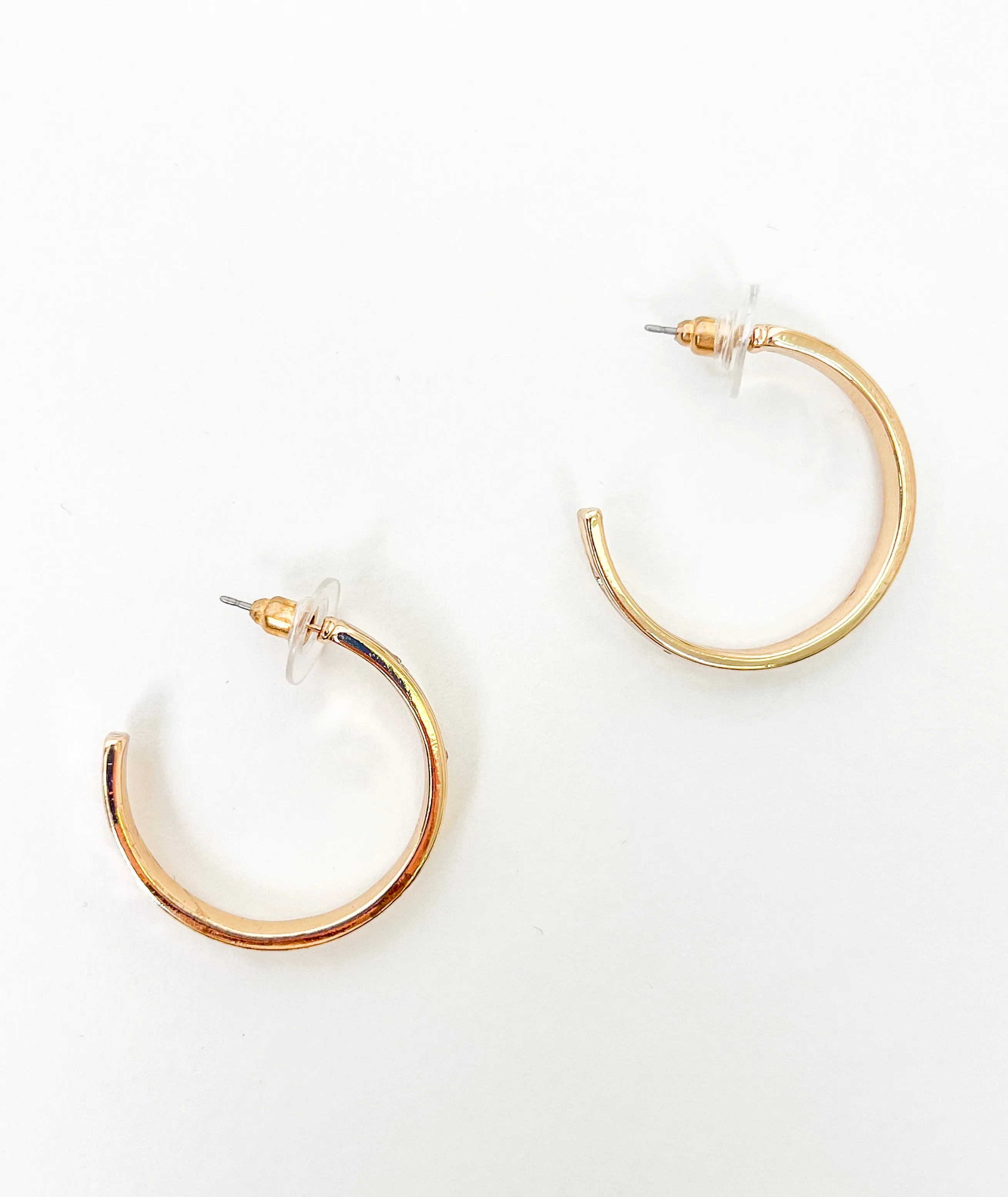 CRYSTAL ACCENT GOLD HOOP