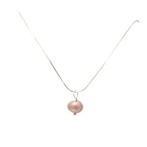 Dainty Pearl Drop Necklace on Sterling Silver Chain