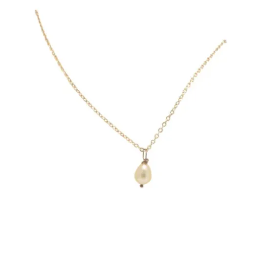 Dainty Pearl Drop Necklace on Sterling Silver Chain