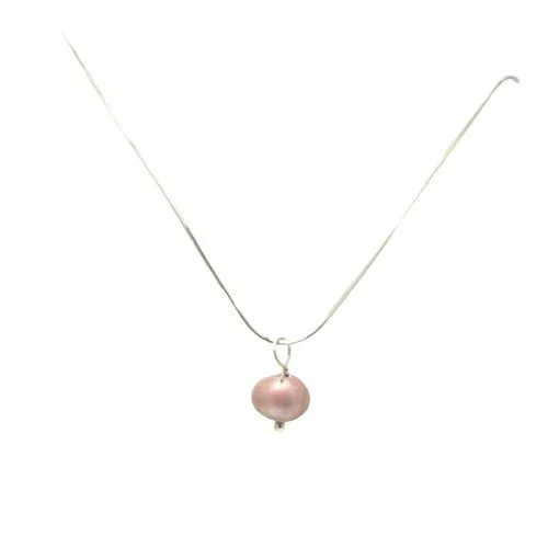 Dainty Pearl Drop Necklace on Sterling Silver Chain