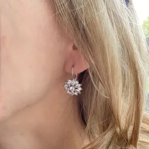 Diamante Earrings Floral Earrings in Gold Silver or Rose Gold