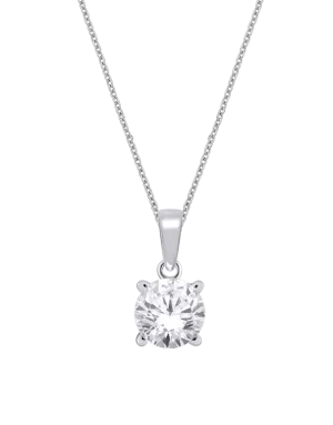 Diamond Pendant - 10ct White Gold Solitaire Pendant - 768585