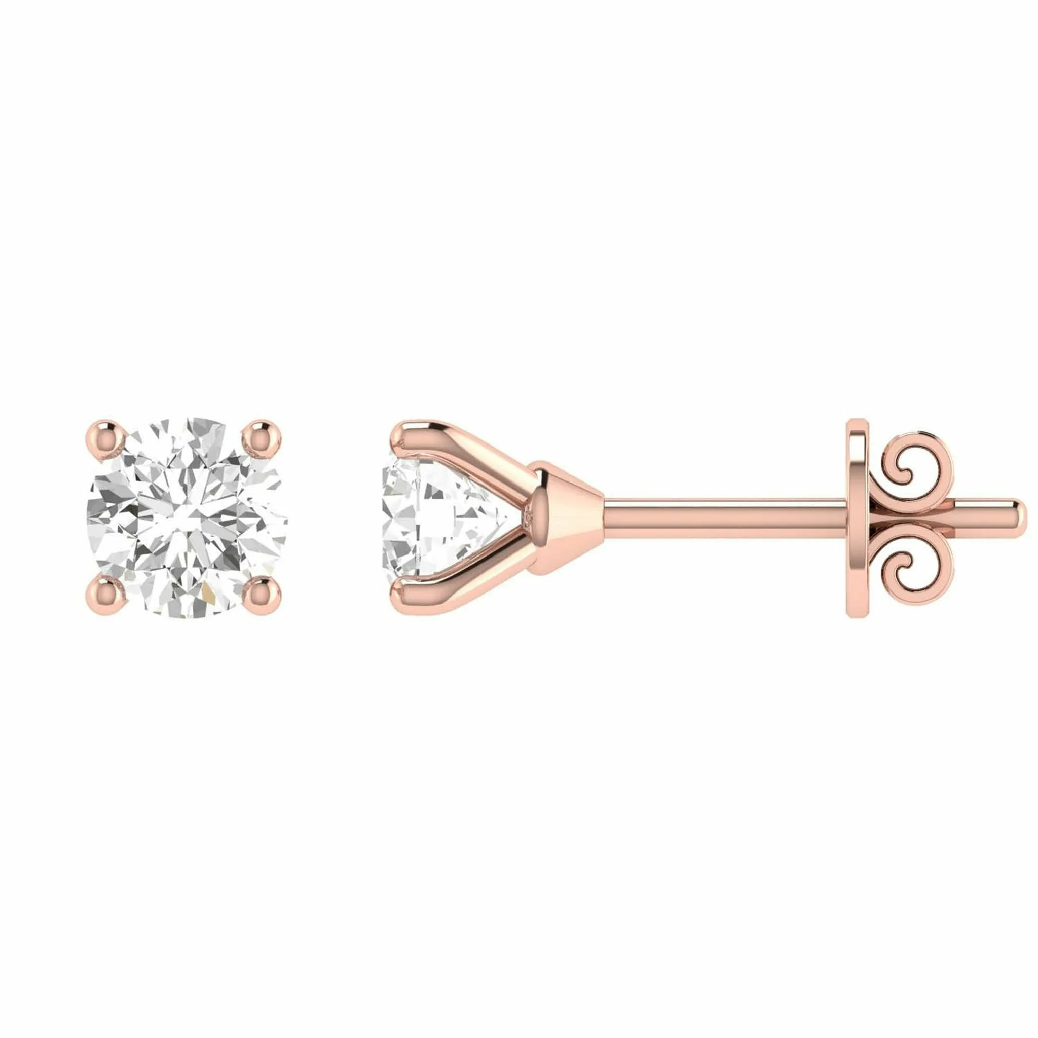 Diamond Stud Earrings With 0.20ct Diamonds In 9K Rose Gold