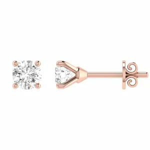 Diamond Stud Earrings With 0.20ct Diamonds In 9K Rose Gold