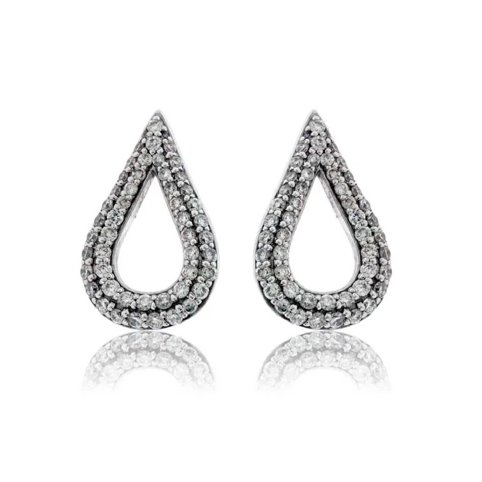 Diamond Teardrop Style Post Earrings