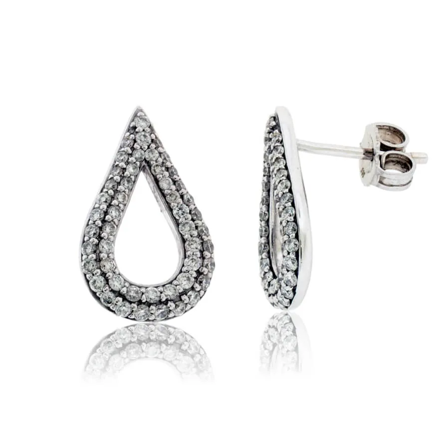 Diamond Teardrop Style Post Earrings