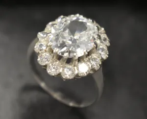 Diamond Victorian Ring - Princess Diana Ring - Statement Diamond Ring