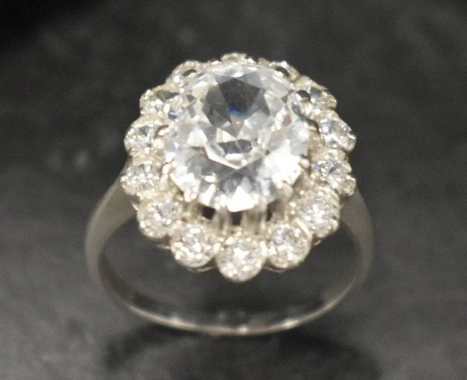 Diamond Victorian Ring - Princess Diana Ring - Statement Diamond Ring