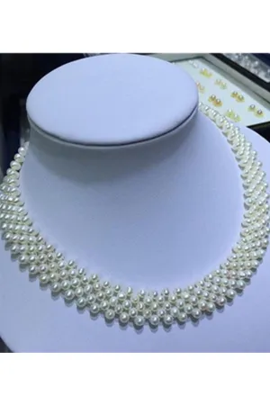 DIY Pearl Braided Wedding Necklace with S925 Silver Clip P29