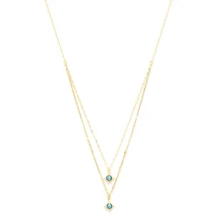 Double Star Crystal Layered Necklace