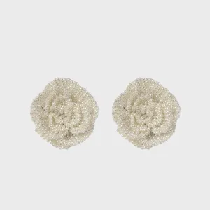 [EIREVE] Seasonless BEADED PEARL ROSE BROOCH SET (CREAM)