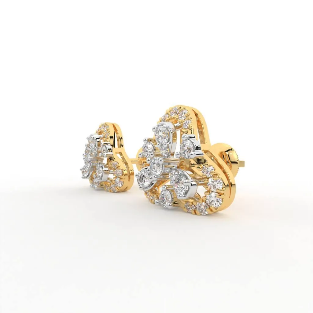 Elora Silver Stud Earrings | 22KT Gold Vermeil