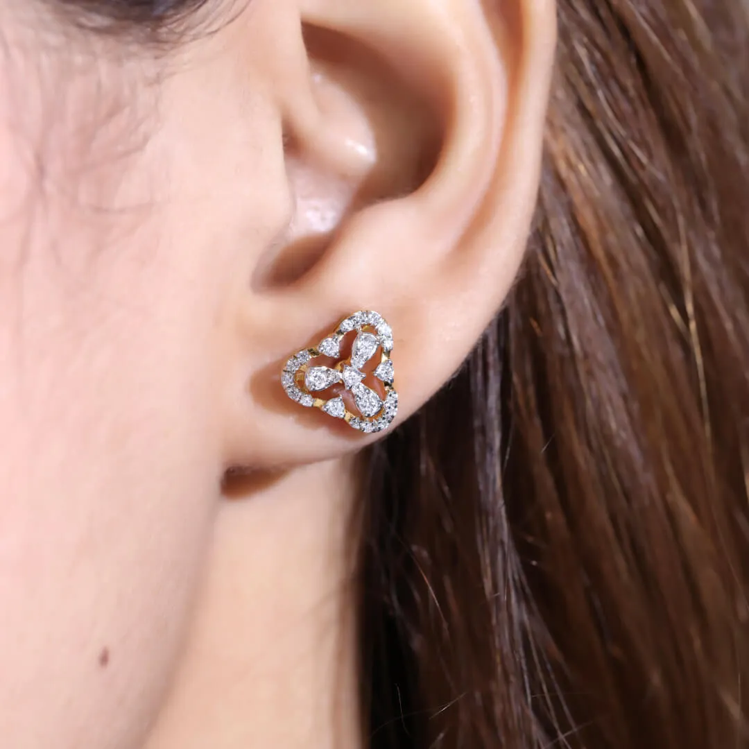 Elora Silver Stud Earrings | 22KT Gold Vermeil