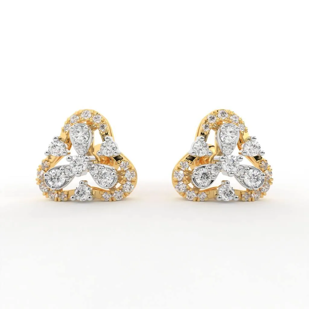 Elora Silver Stud Earrings | 22KT Gold Vermeil