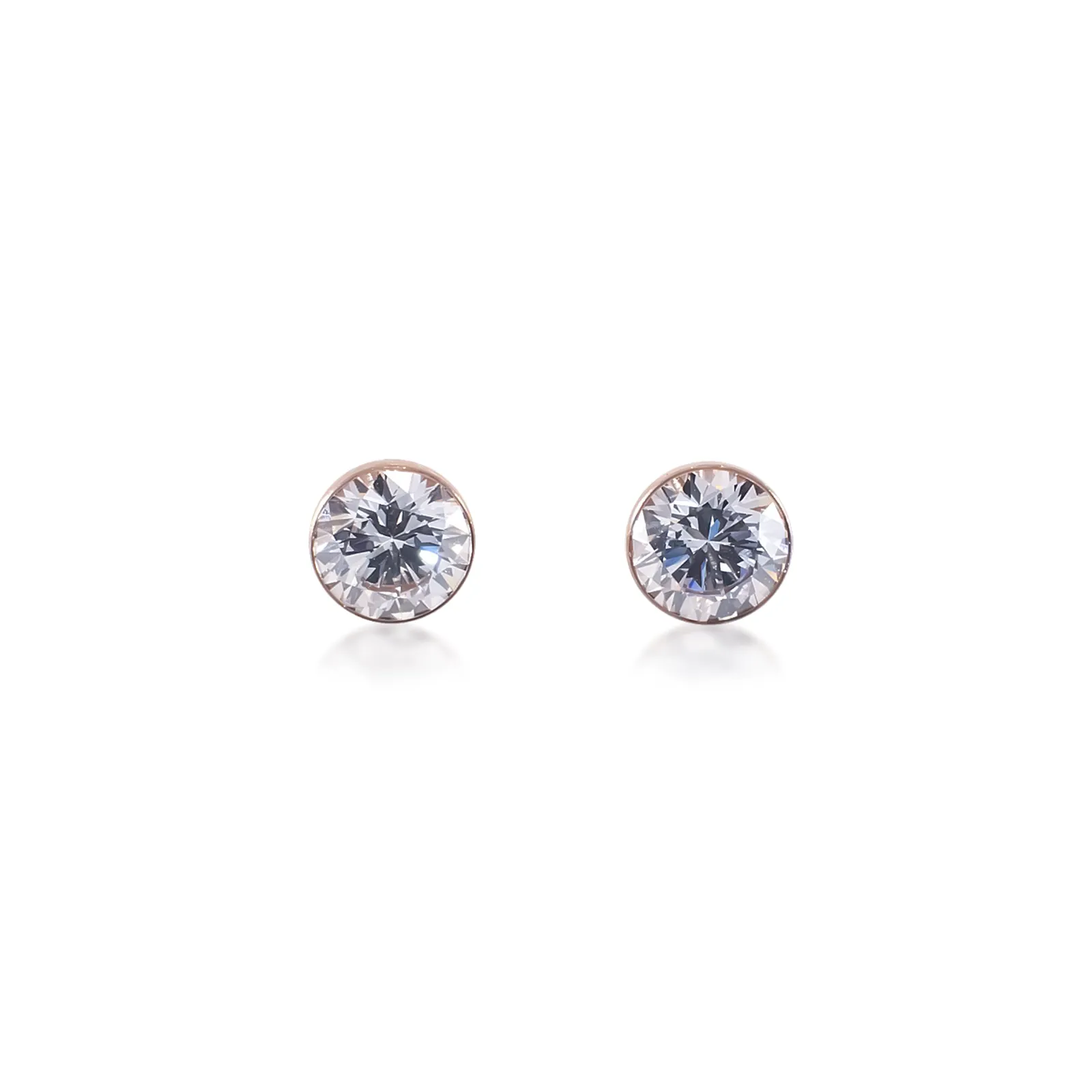 ER101RG B.Tiff Rose Gold 1 ct Solitaire Stud Earrings