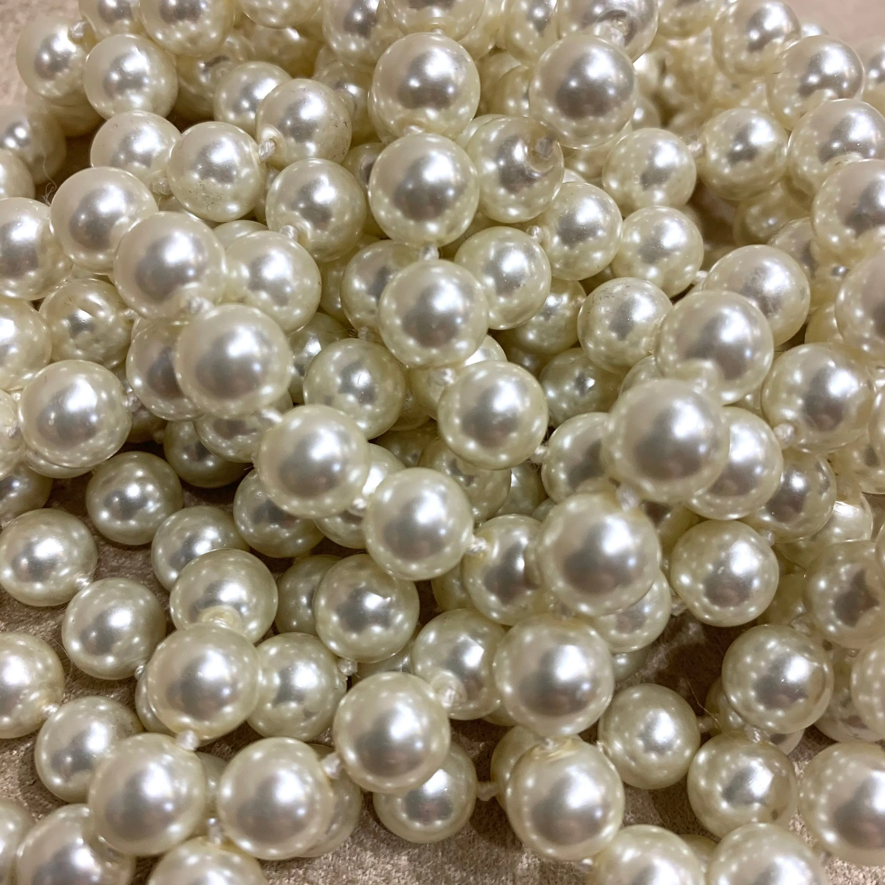 Extra Long Glass Pearl Necklace