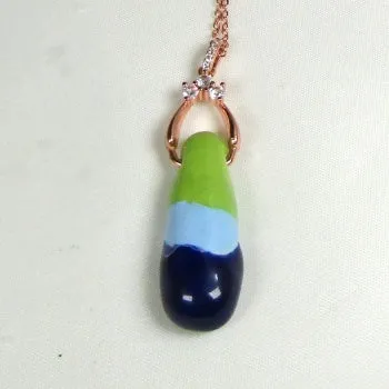 Fair Trade Teardrop Pendant on Rose Gold Chain