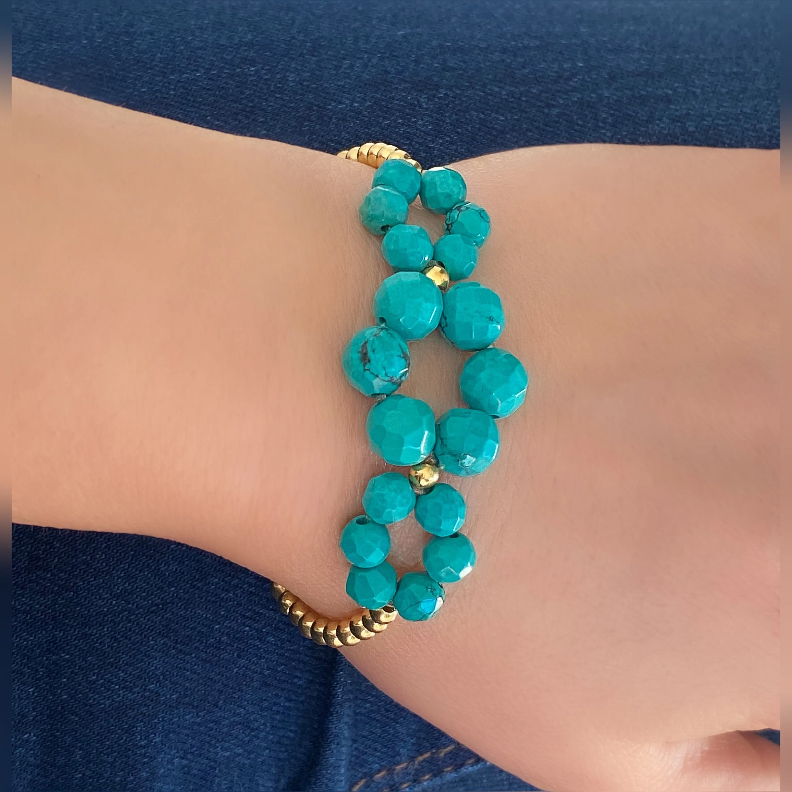 Floral Design Turquoise Bracelet