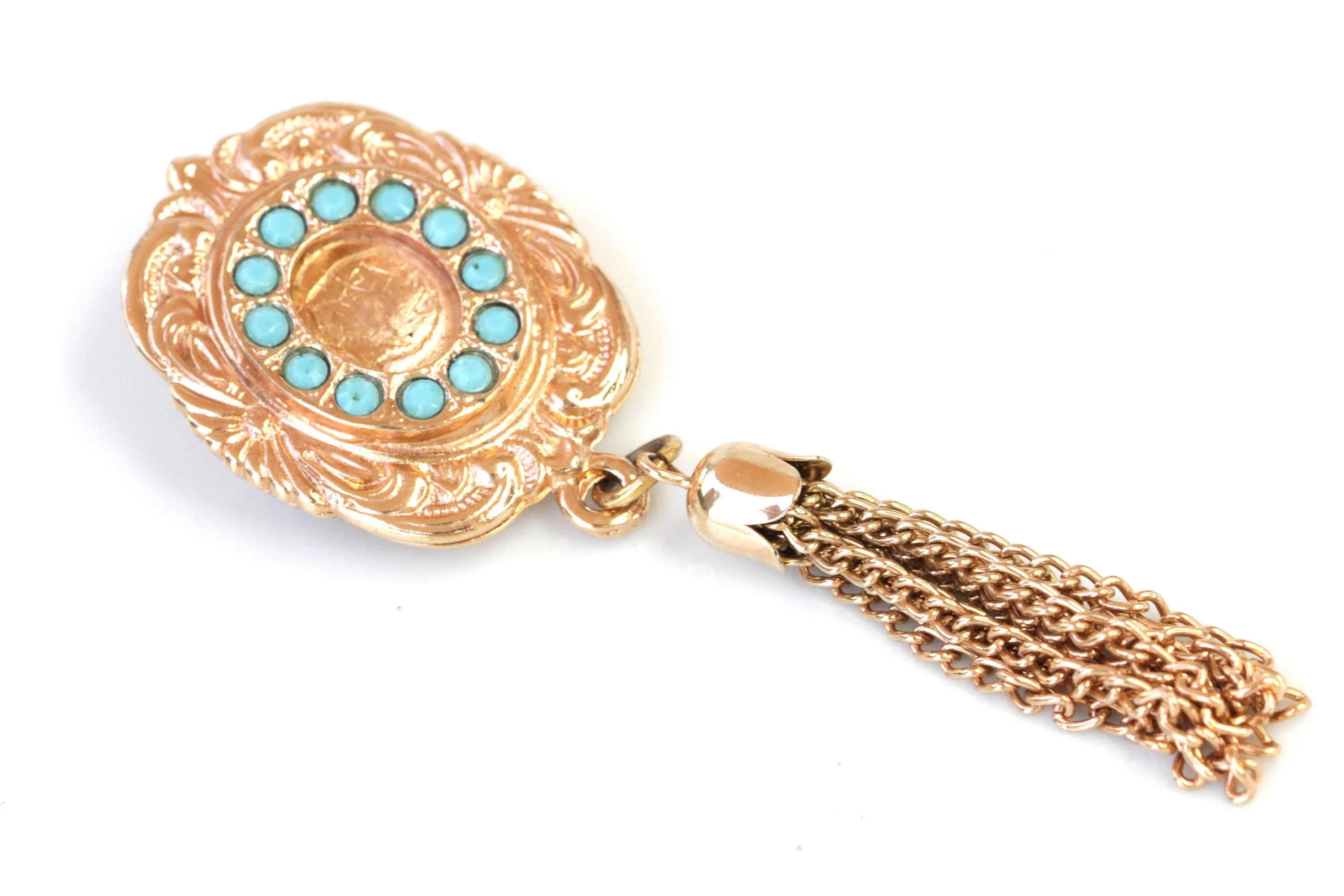 FRINGES TURQUOISE BROOCH