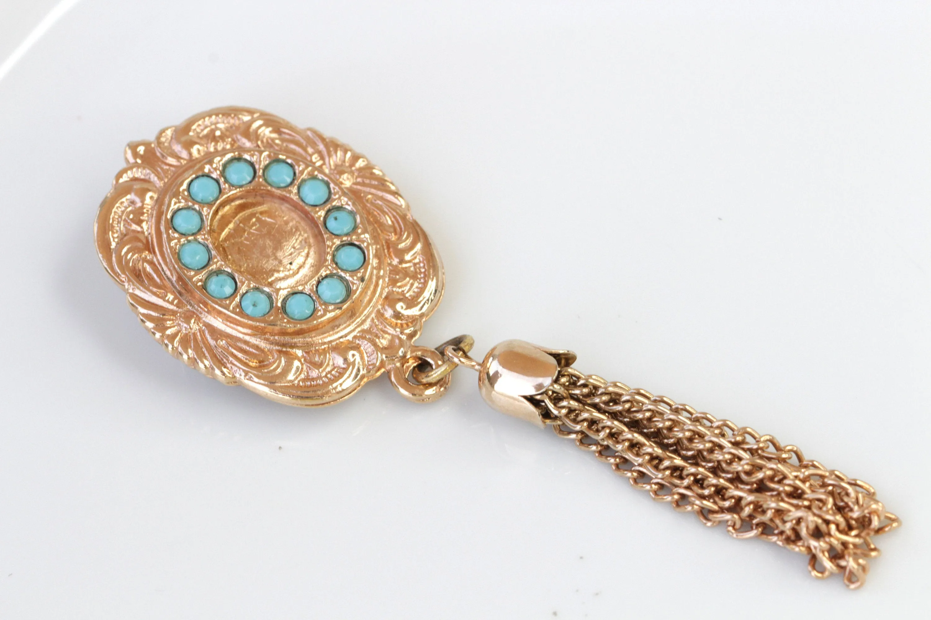 FRINGES TURQUOISE BROOCH