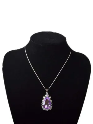 Girls Princess Sofia The First Inspired Crystal Teardrop Pendant Necklace