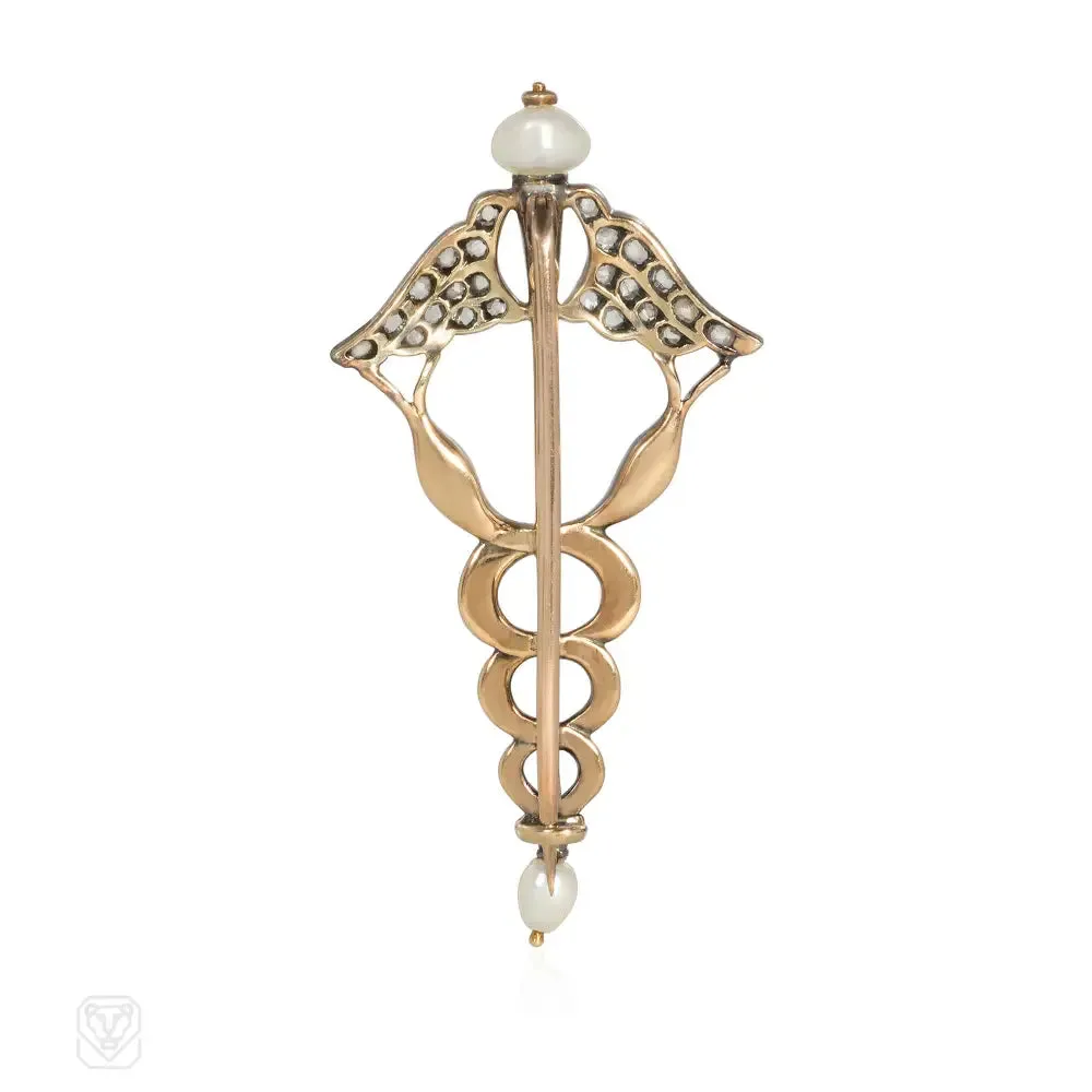 Giuliano antique caduceus brooch