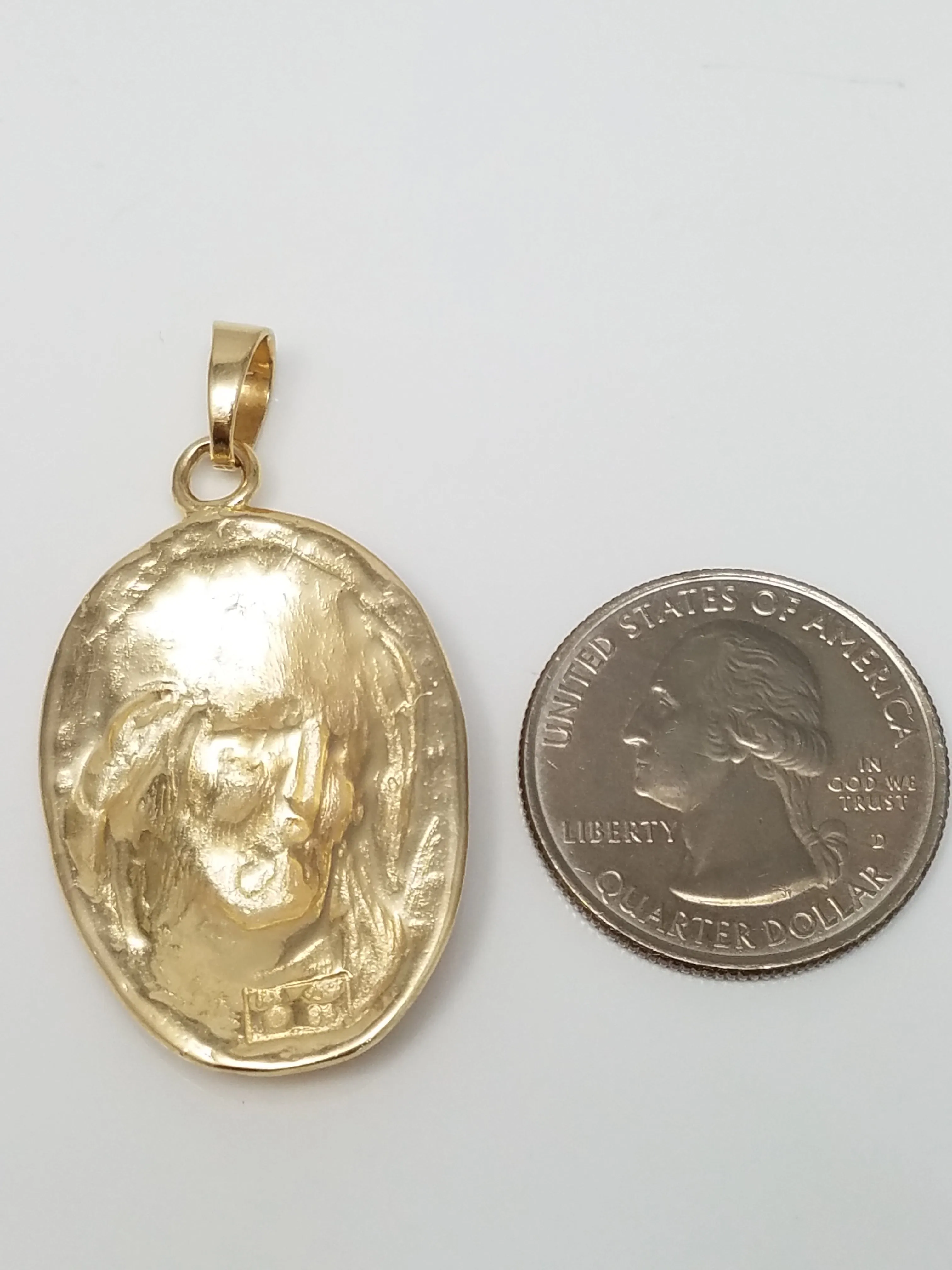 Glorious 14k Yellow Gold Jesus Head Pendant