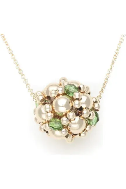 Gold and Peridot Ball Necklace