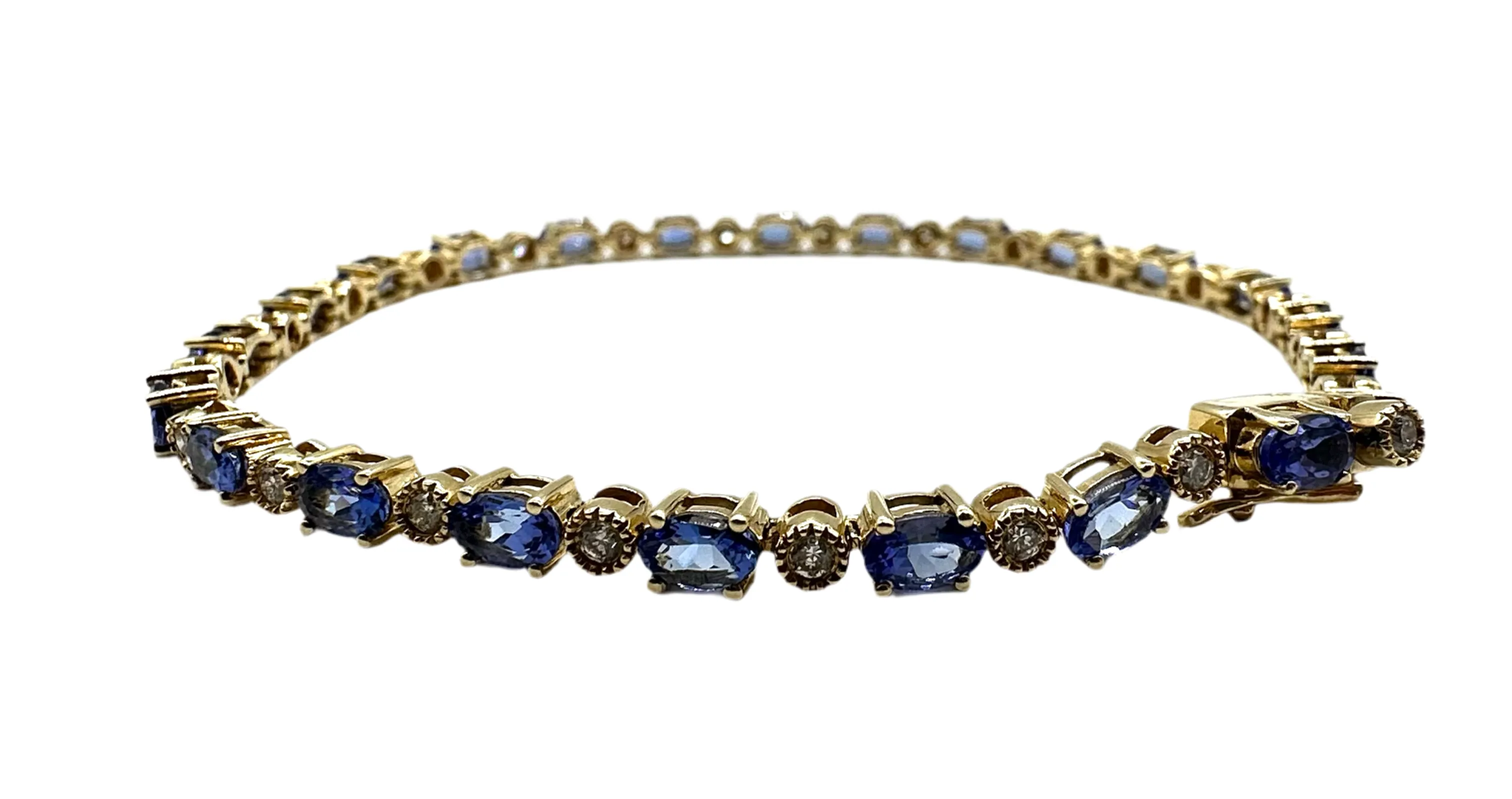 Gold Diamond and Tanzanite Bracelet