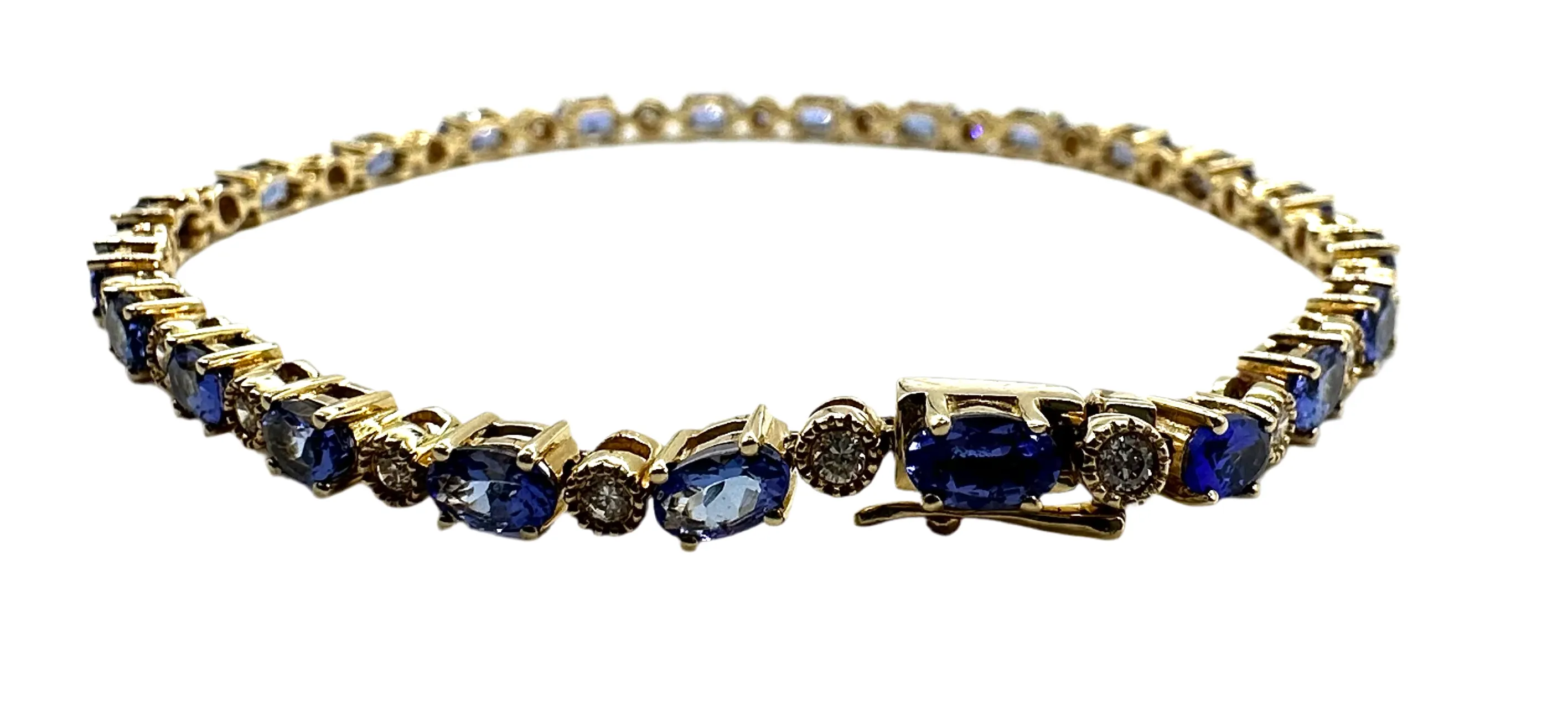 Gold Diamond and Tanzanite Bracelet