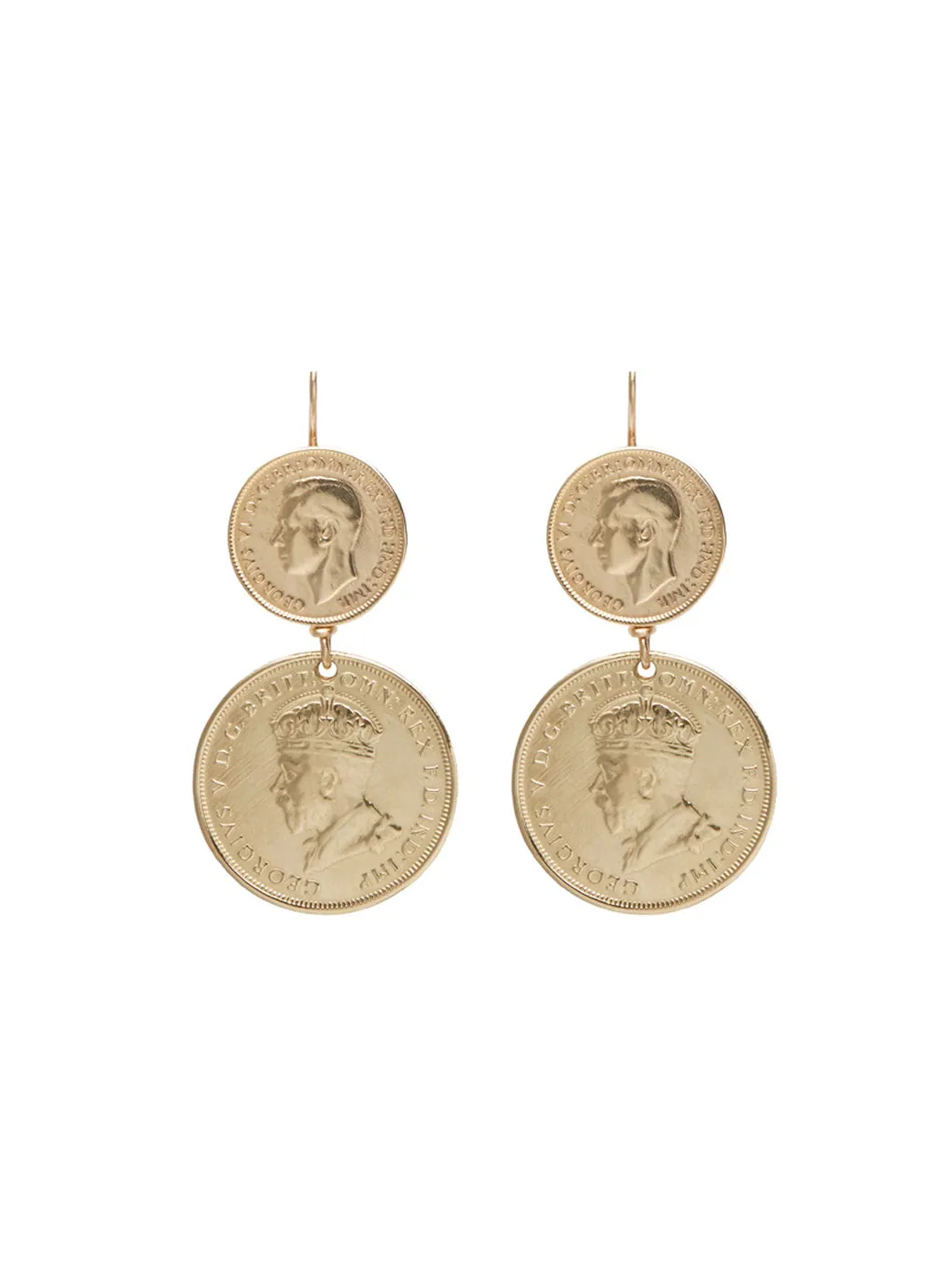 Gold Double Coin Earrings