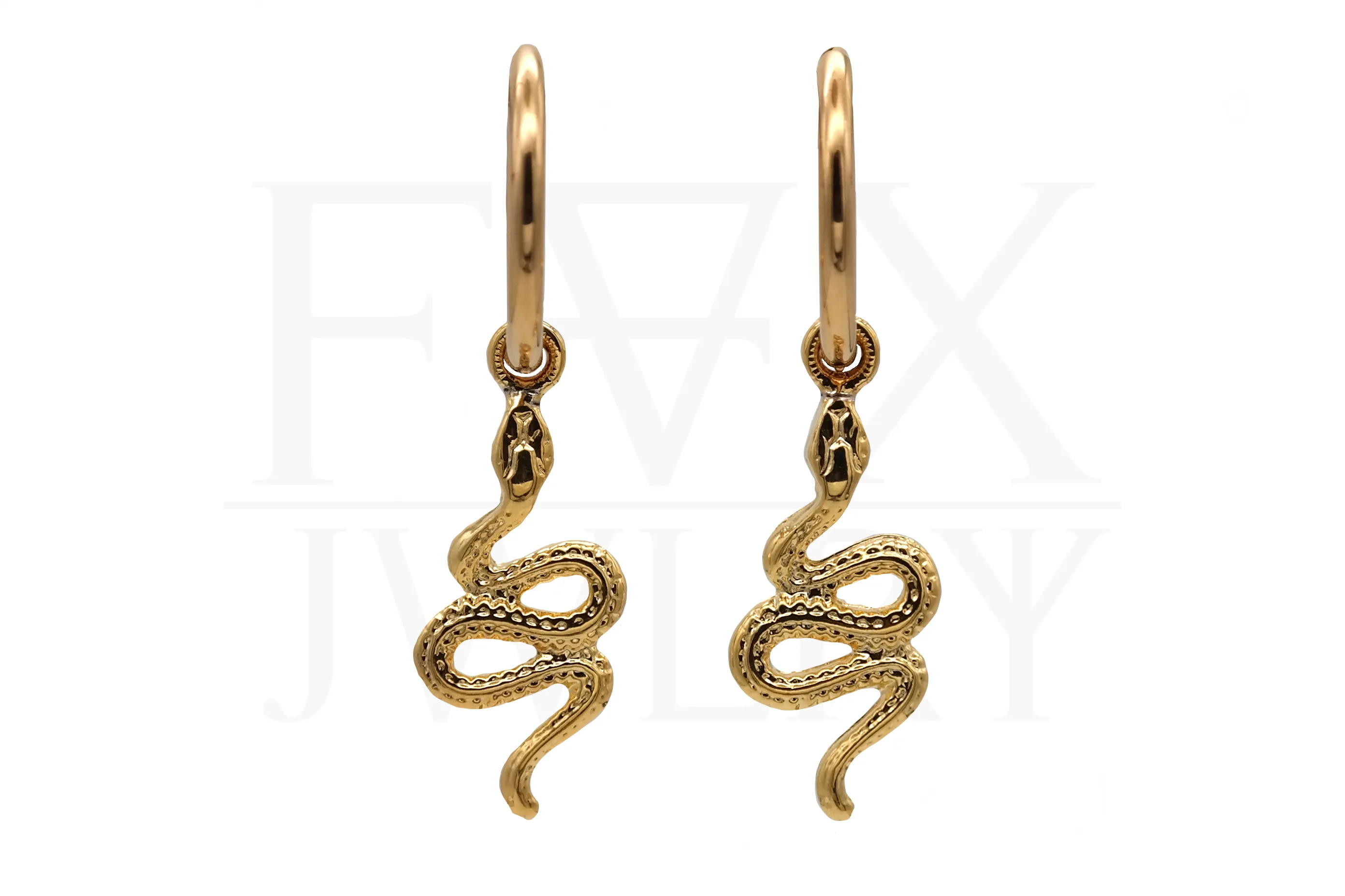 Golden Serpent Hoops