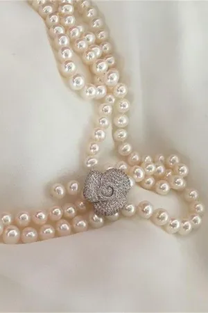 Handmade Near Round 7-8mm Freshwater Pearl Necklace P23