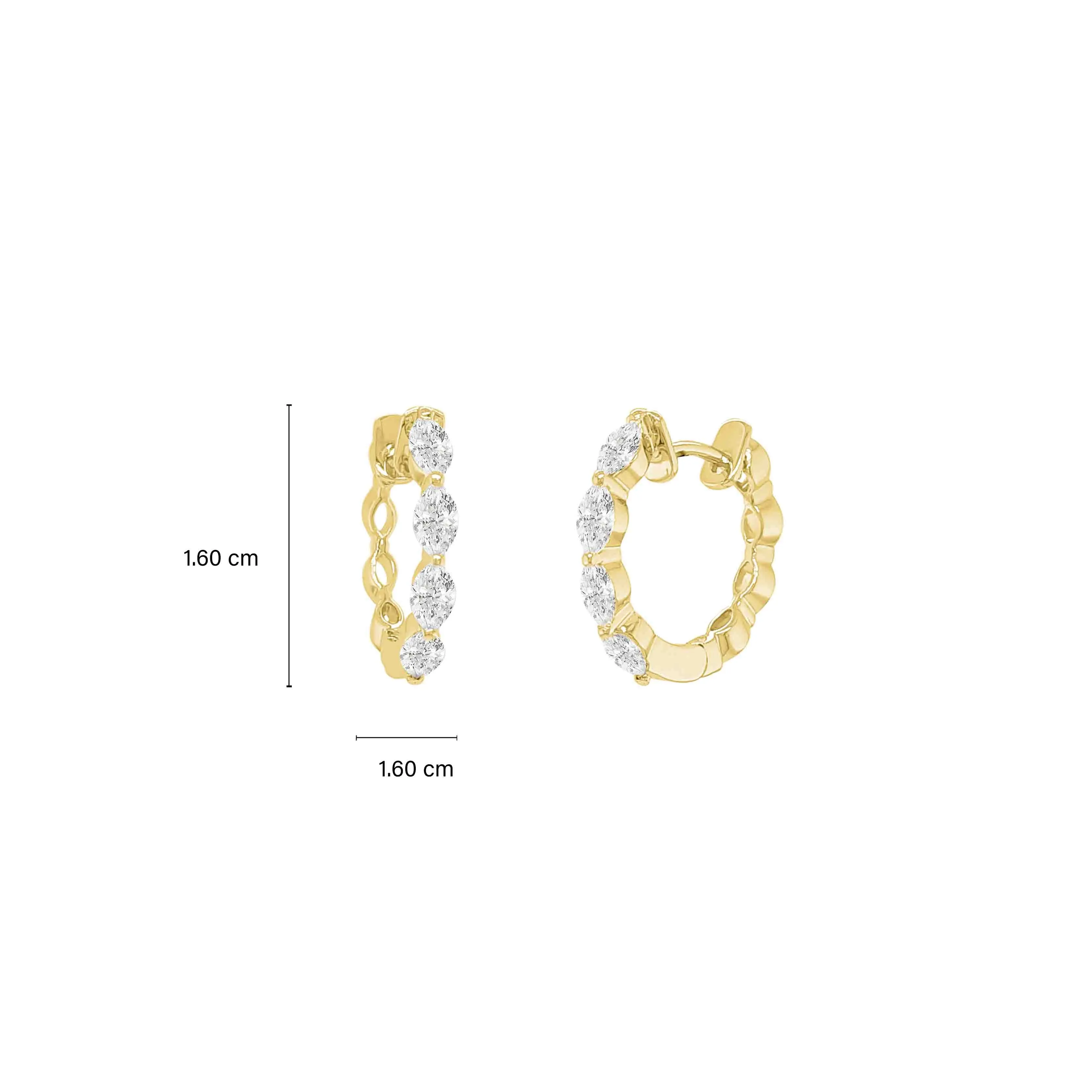 Hoop Marquise Diamond Earrings