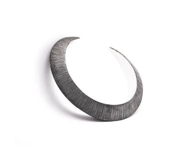 Horned Band Textured Silver Bracelet