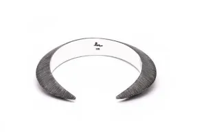 Horned Band Textured Silver Bracelet