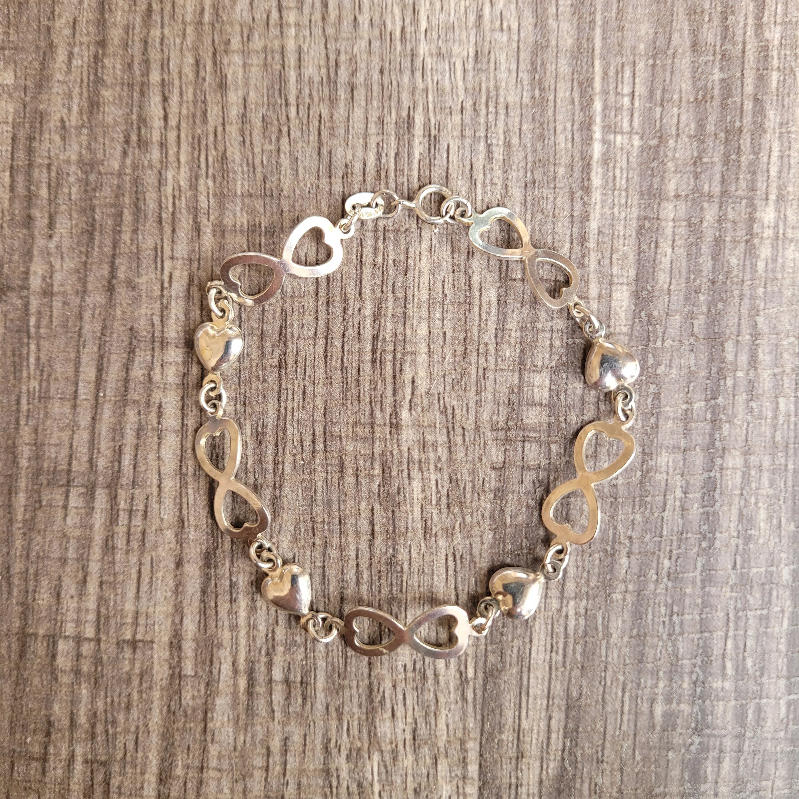 Infinite & heart 925 silver bracelet