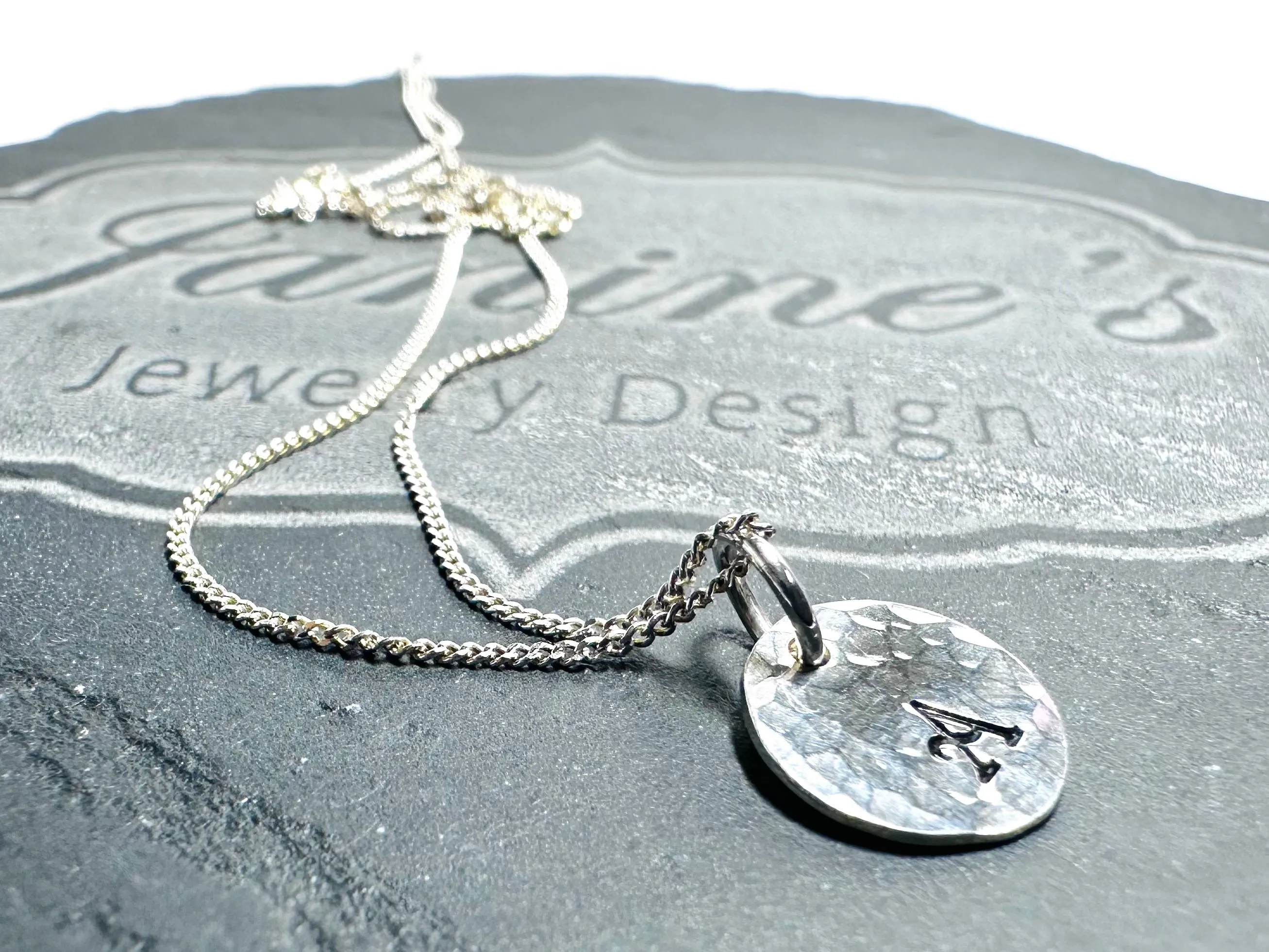 Initial Necklace , Sterling Silver Necklace