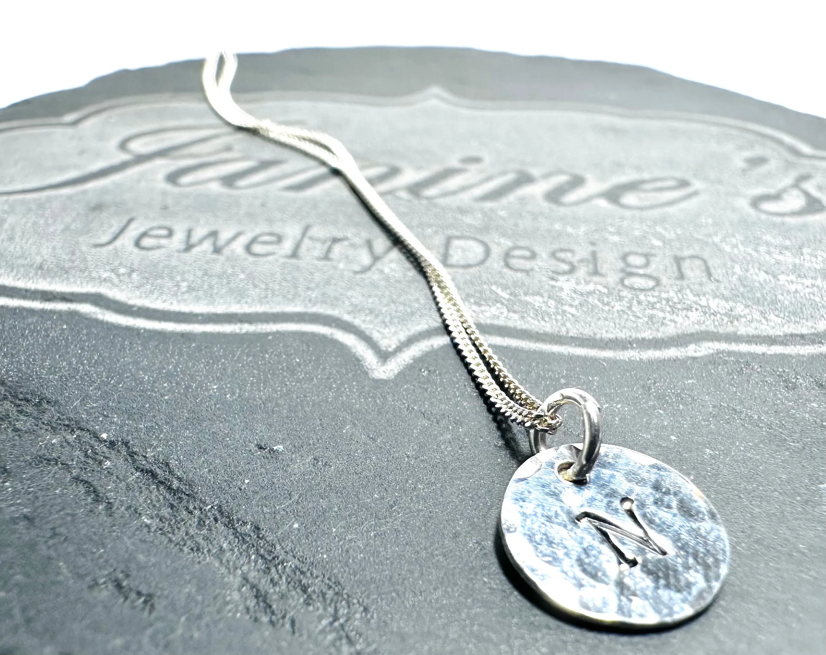 Initial Necklace , Sterling Silver Necklace