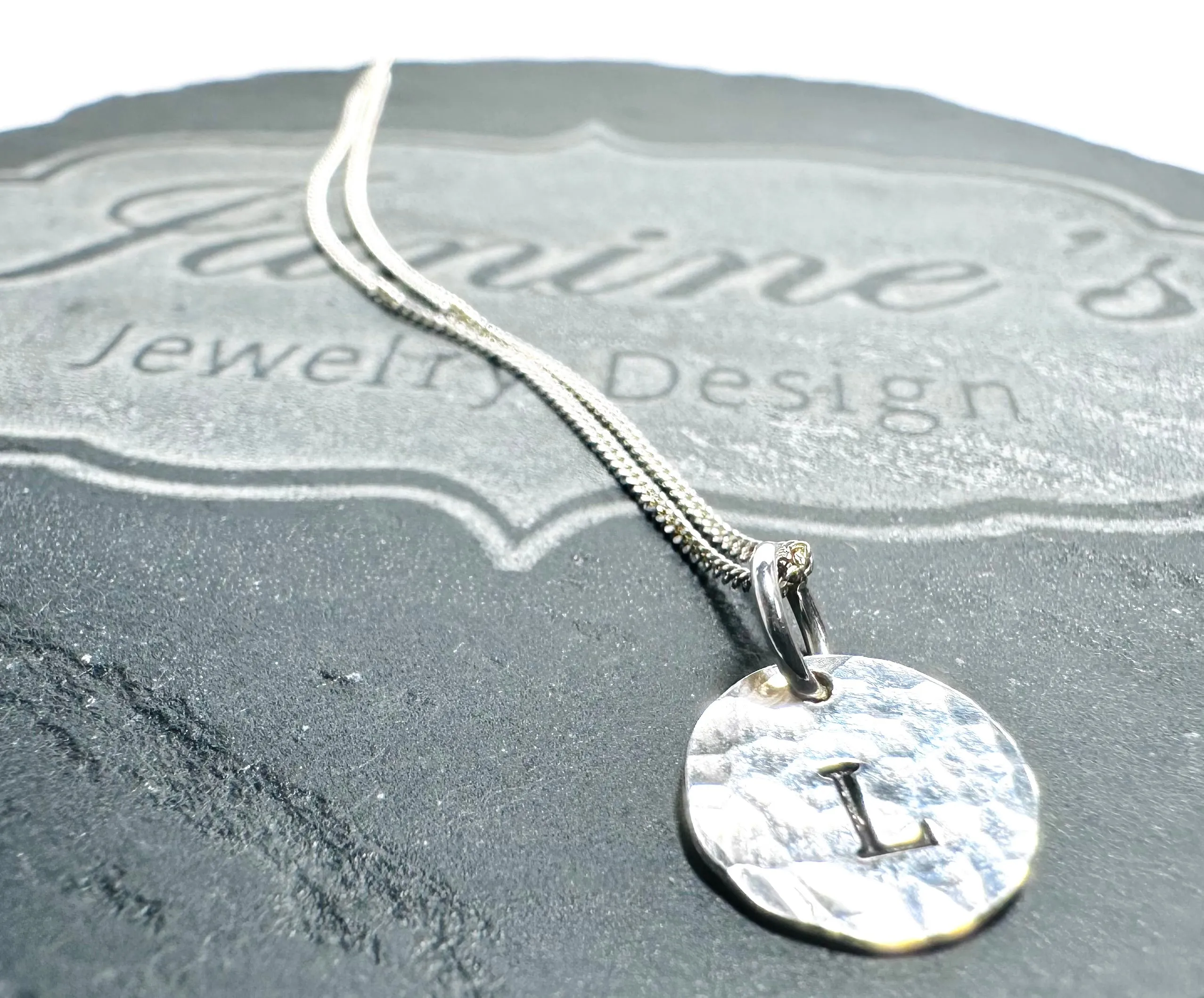 Initial Necklace , Sterling Silver Necklace