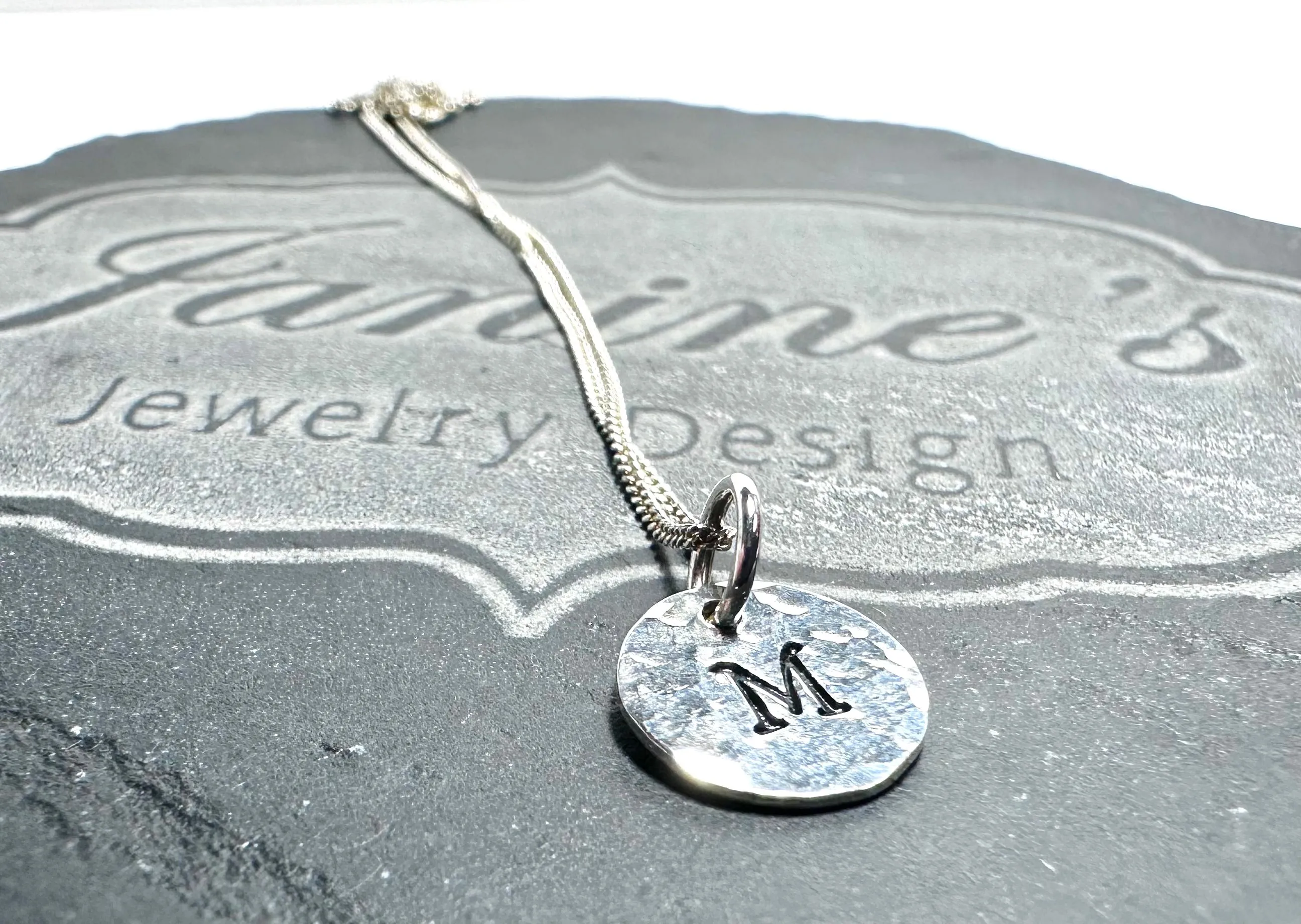 Initial Necklace , Sterling Silver Necklace