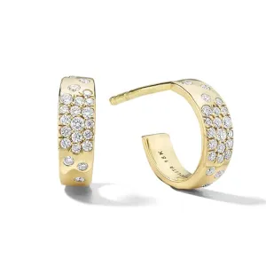 Ippolita 18K Yellow Gold Stardust Diamond Mini Huggie Hoop Earrings