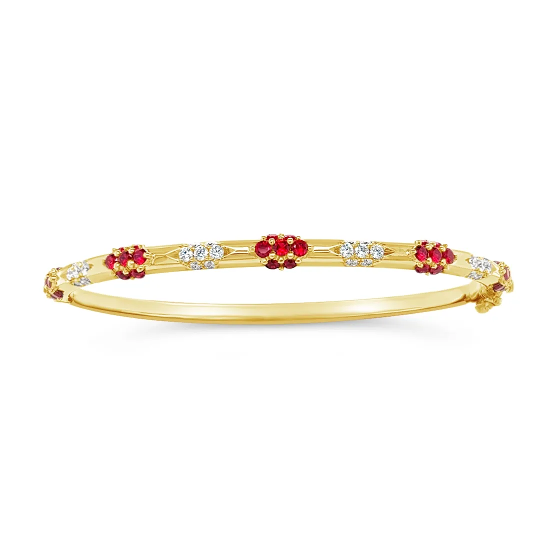 Jack Kelege 18K Yellow Gold Ruby and Diamond Bracelet