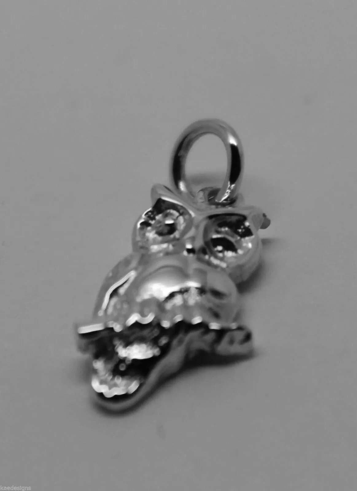 Kaedesigns Genuine 9ct Yellow or Rose or White Gold or Sterling Silver Wise Owl Charm or Pendant