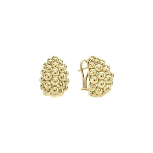 LAGOS Caviar Gold Large 18K Gold Omega Clip Earrings