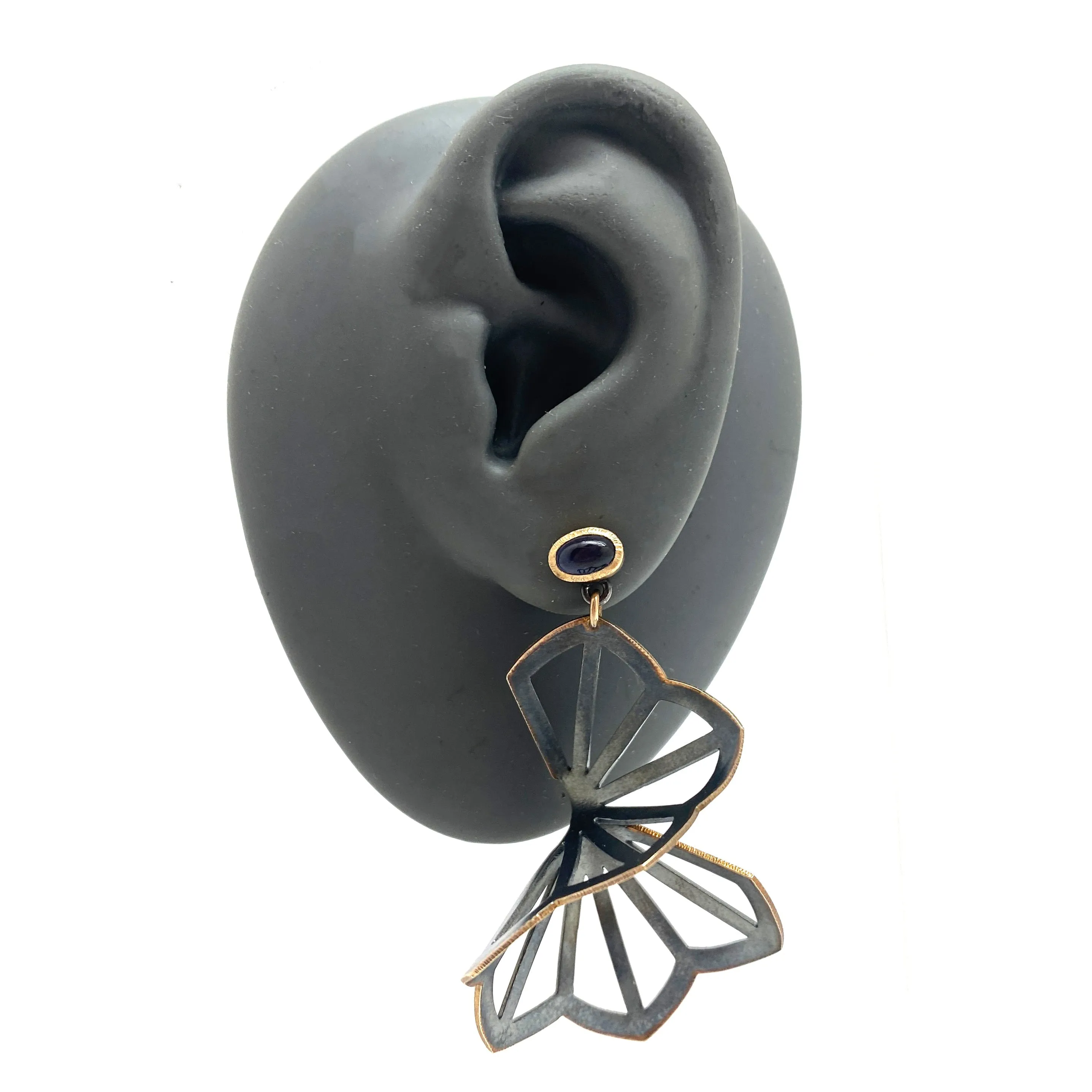 Large Hyacinth Fold Earrings with Iolite