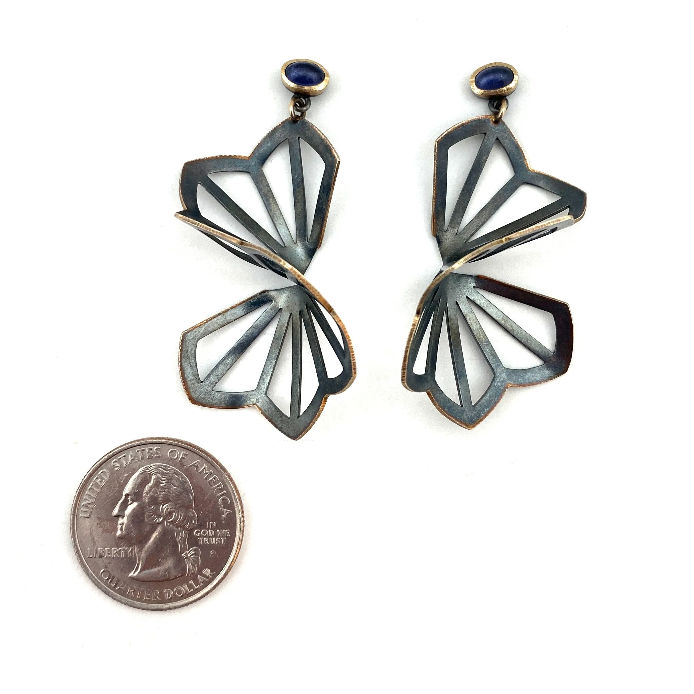 Large Hyacinth Fold Earrings with Iolite